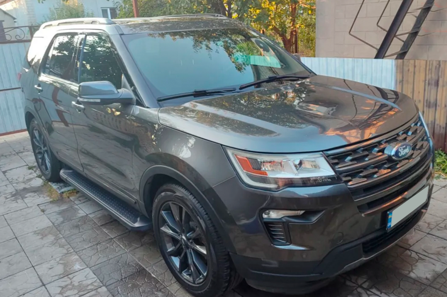 Side Steps Allmond Black (2 pcs, Aluminum) for Ford Explorer 2011-2019 - image 1