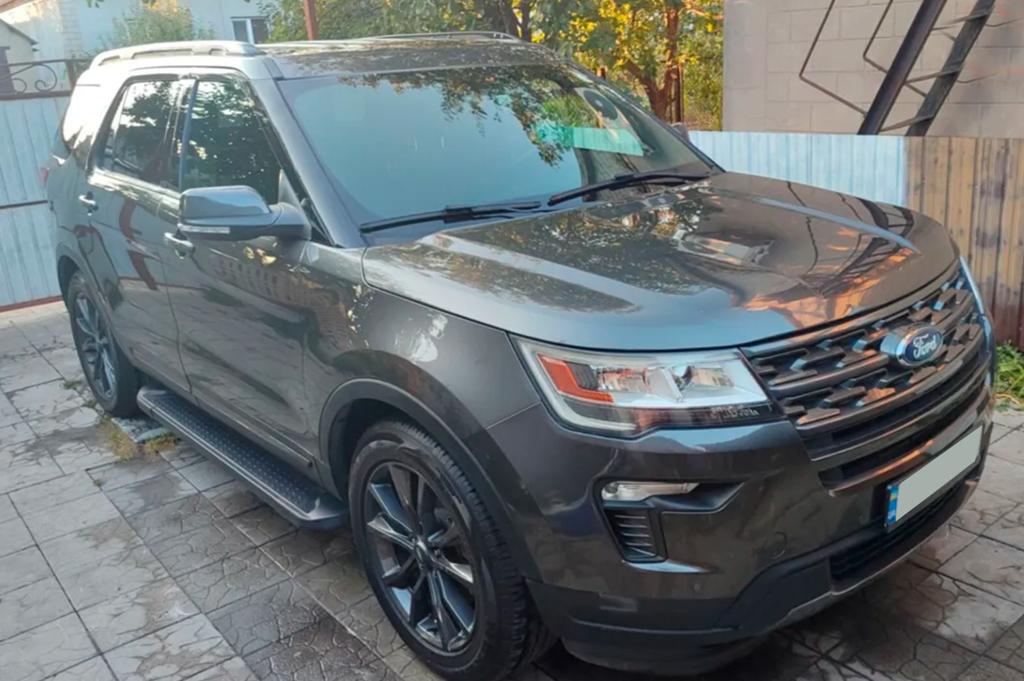 Side Steps Allmond Black (2 pcs, Aluminum) for Ford Explorer 2011-2019 - image 1