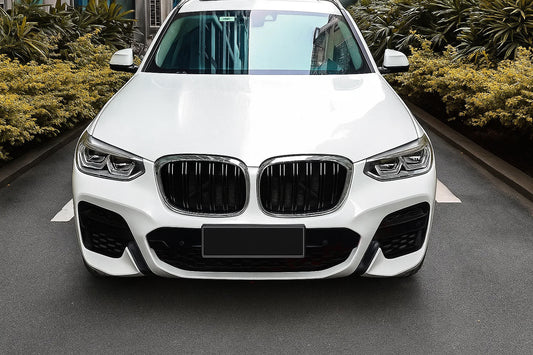 Kidney Grilles M-Look (2018-2021, Gloss Black with Chrome Trim) for BMW X3 G01 2018- - image 1