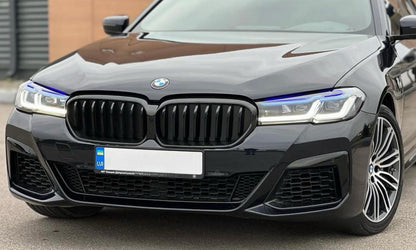Kidney Grilles 1 Bar (2021+, Gloss Black) for BMW 5 Series G30/G31 2017-2023 - image 2
