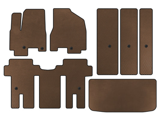EVA floor mats (full interior, Brown) for Kia Carnival 2014-2020 - image 1