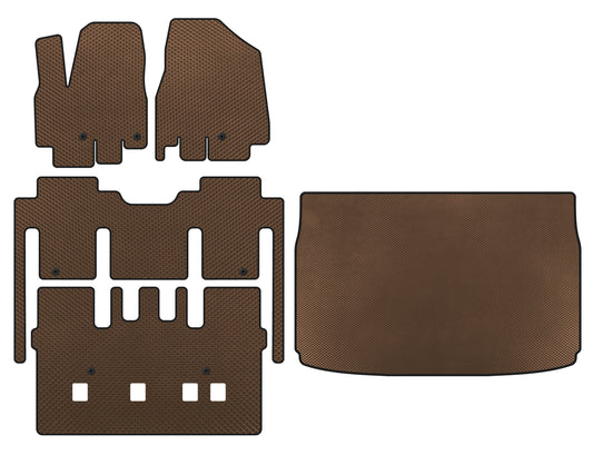 EVA Floor Mats (full interior, 8-seater, Brown) for Kia Sedona 2014-2020 - image 1