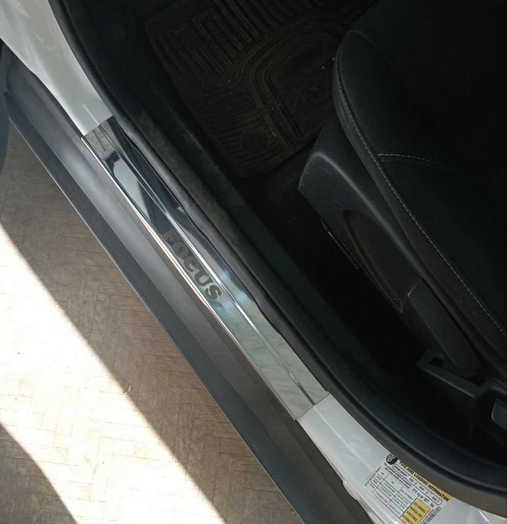 Stainless Steel Door Sill Protectors Carmos V1 (4 pcs) for Ford Focus III 2011-2017 - image 2