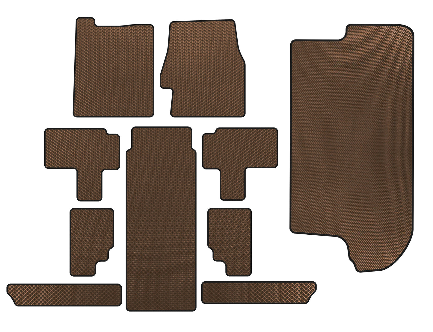 EVA Floor Mats (full interior, Brown) for Kia Carnival 2002-2013 - image 1
