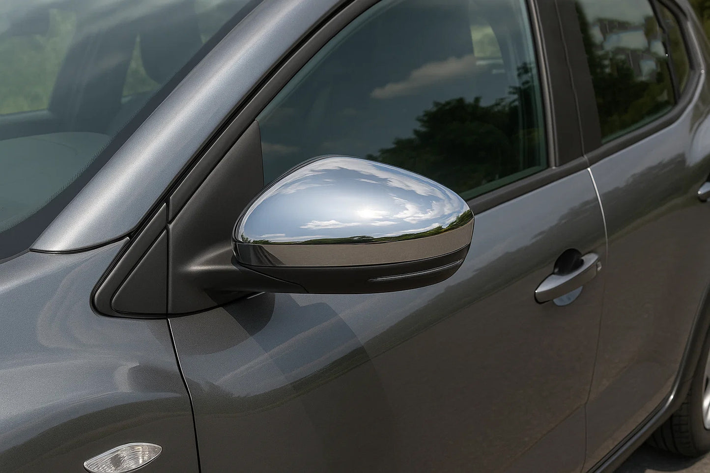 Mirror Covers (2 pcs, Stainless Steel) for Dacia Sandero 2021- - image 2