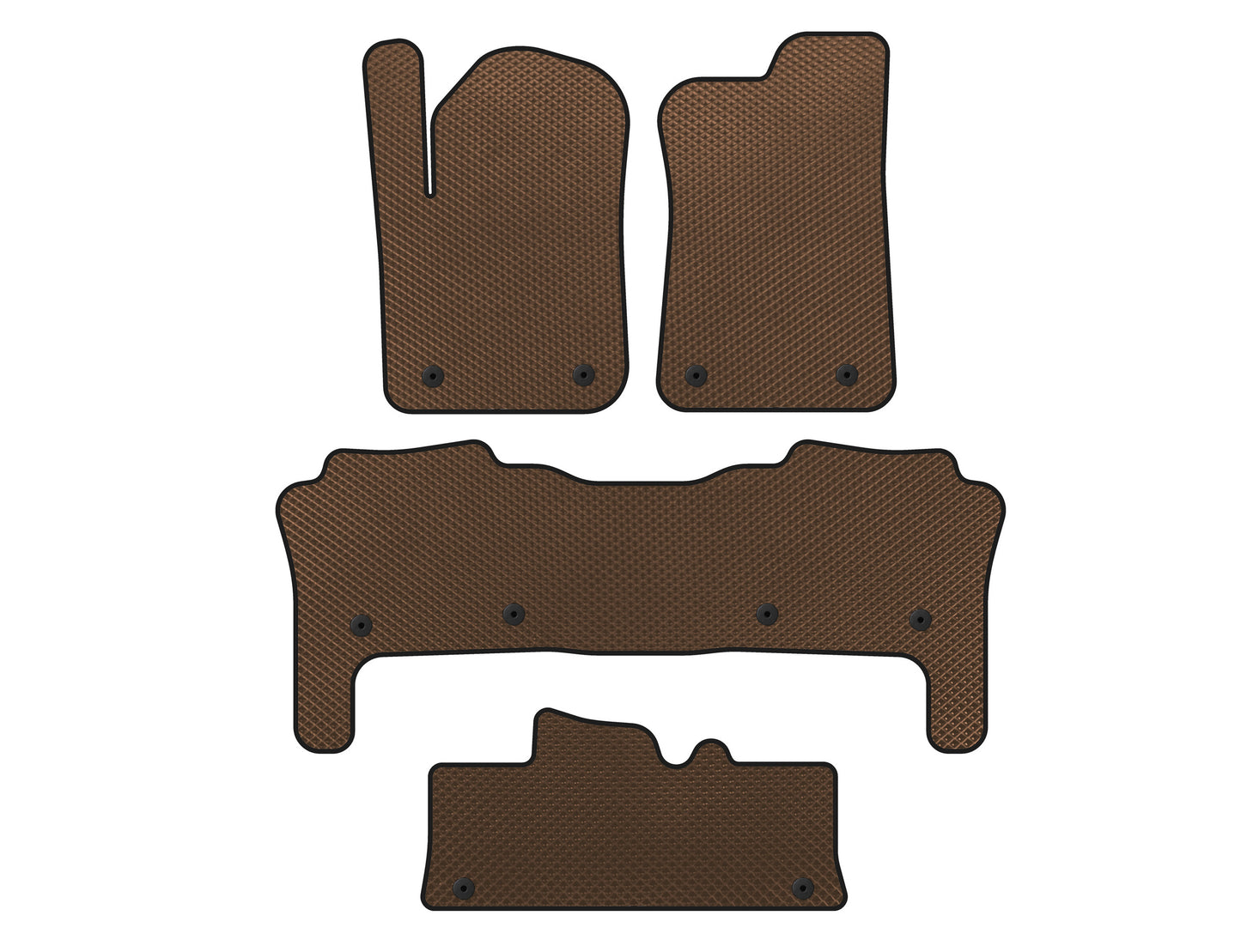 EVA Floor Mats (3 Rows, Brown) for Infiniti QX56 2010-2013 - image 1