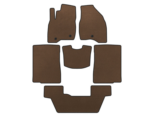 EVA Floor Mats (2015-2017, 3 Rows, 7-Seater, Brown) for Ford Explorer 2011-2019 - image 1