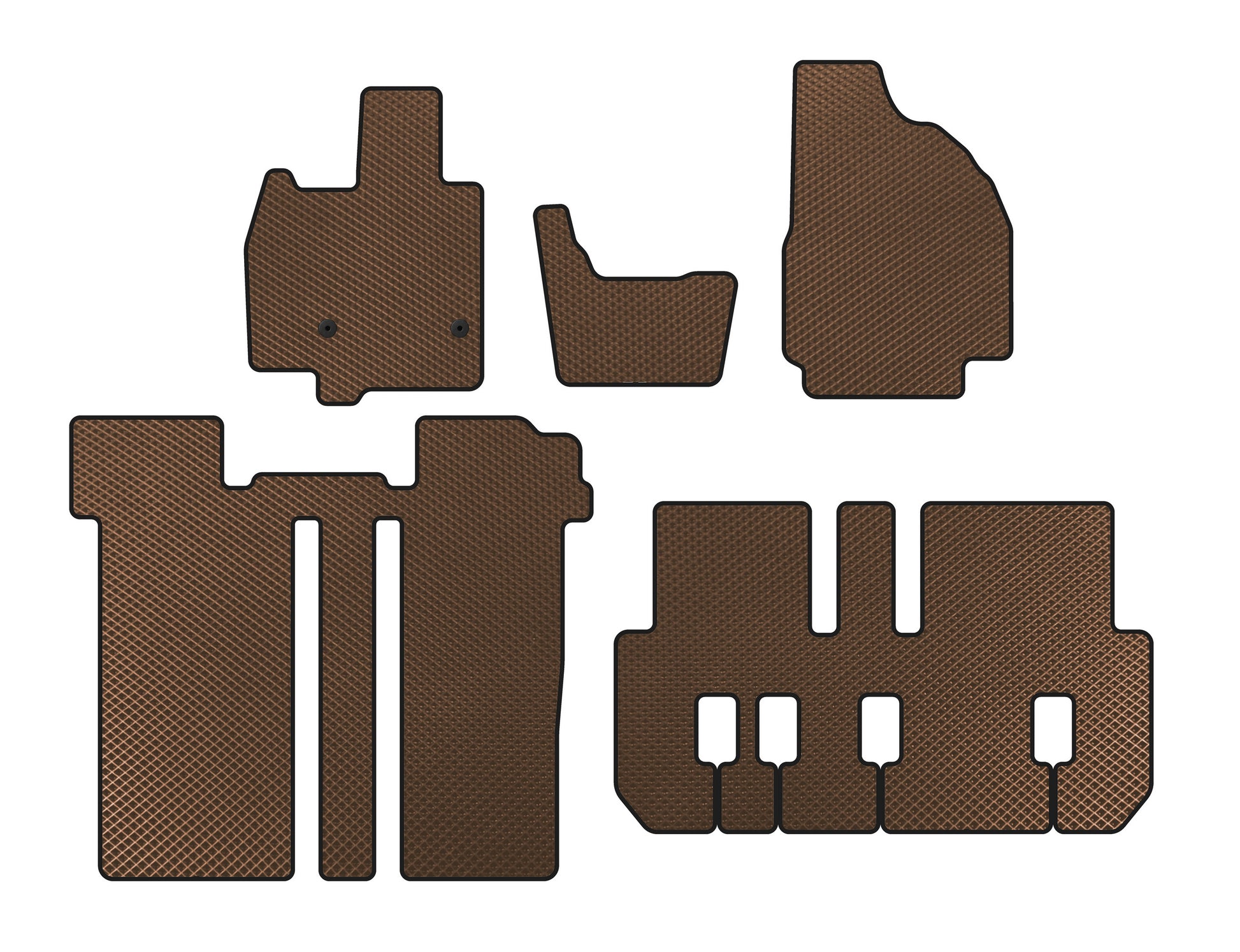 EVA Floor Mats (3 Rows, 6-Seater, Brown) for Toyota Previa 2006-2019 - image 1