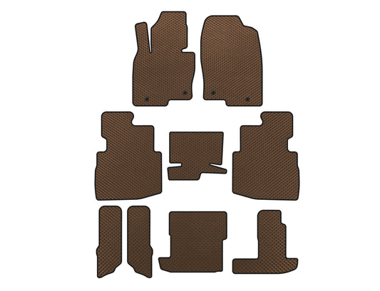 EVA Floor Mats (3 Rows, 7-Seater, Brown) for Mazda CX-9 2017- - image 1