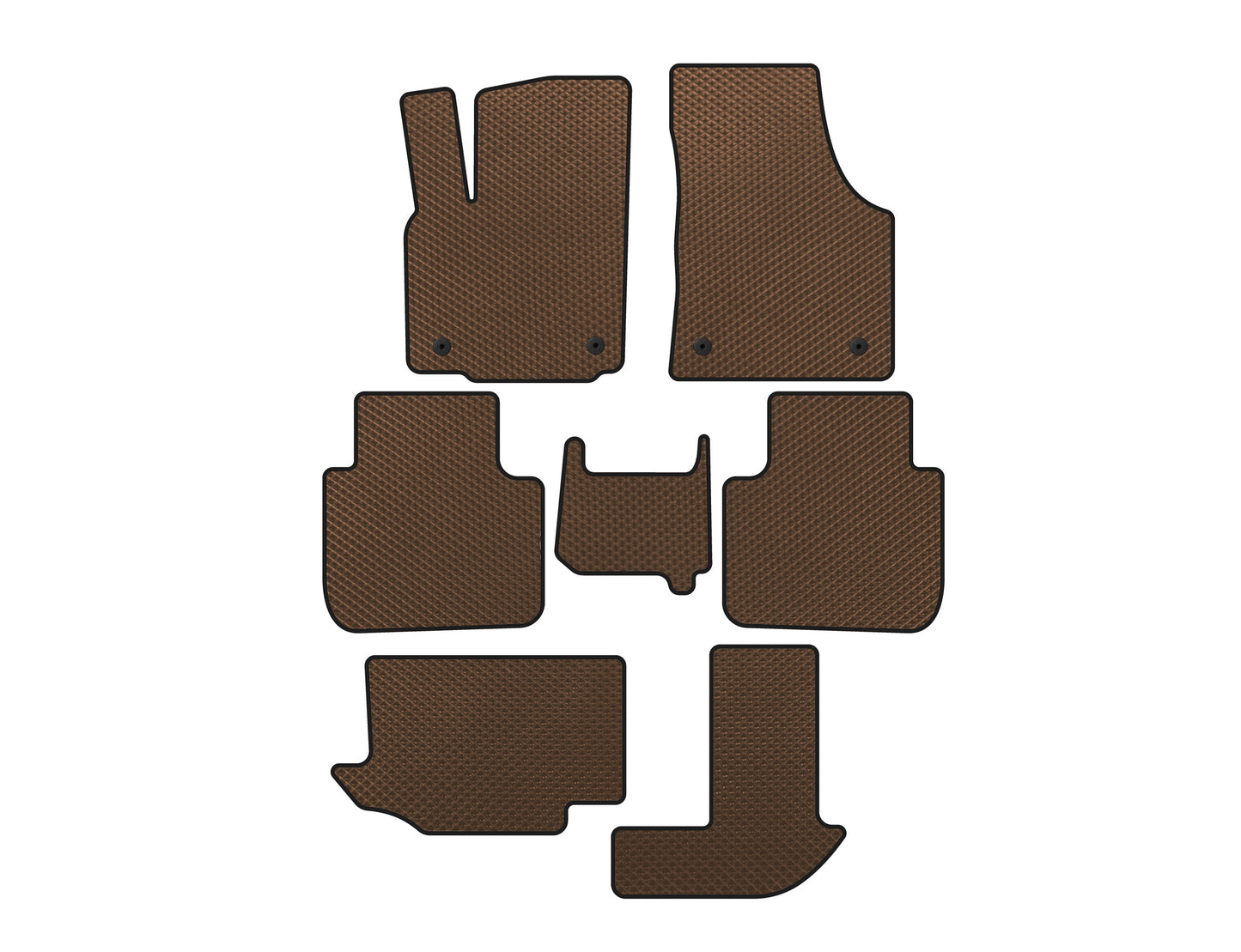 EVA Floor Mats (3 Rows, 7-Seater, Brown) for Volkswagen Atlas (Terramont) 2016- - image 1