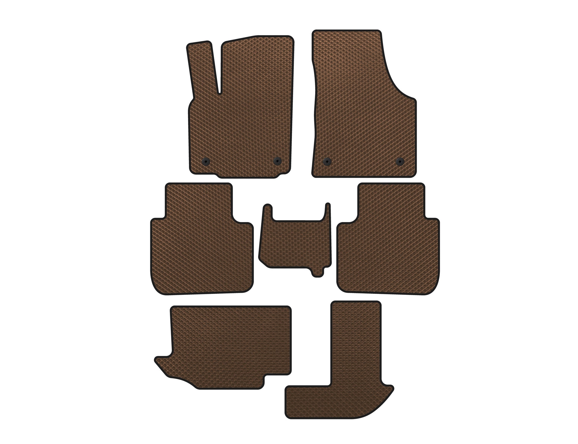 EVA Floor Mats (3 Rows, 7-Seater, Brown) for Volkswagen Atlas (Terramont) 2016- - image 1