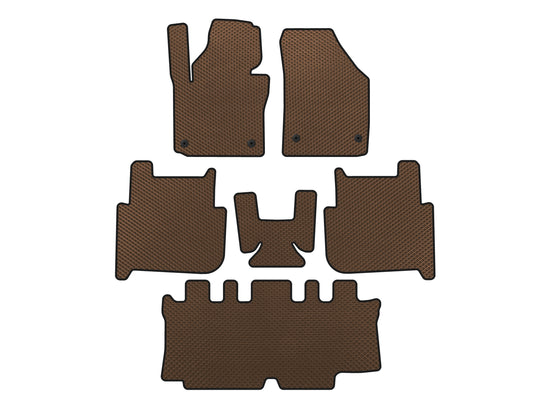 EVA Floor Mats (3 Rows, 2006-2010, 7-Seater, Brown) for Volkswagen Touran 2003-2010 - image 1