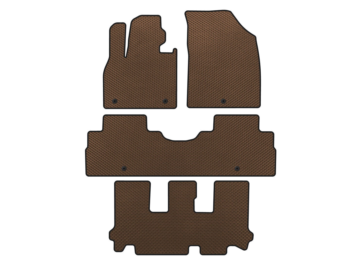 EVA Floor Mats (3 Rows, 8-Seater, Brown) for Hyundai Palisade 2018-2025 - image 1