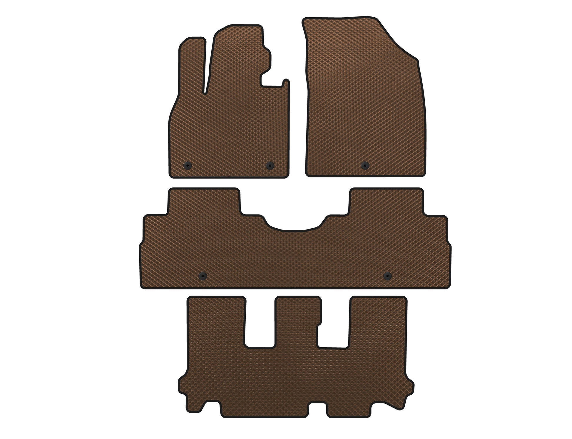 EVA Floor Mats (3 Rows, 8-Seater, Brown) for Hyundai Palisade 2018-2025 - image 1