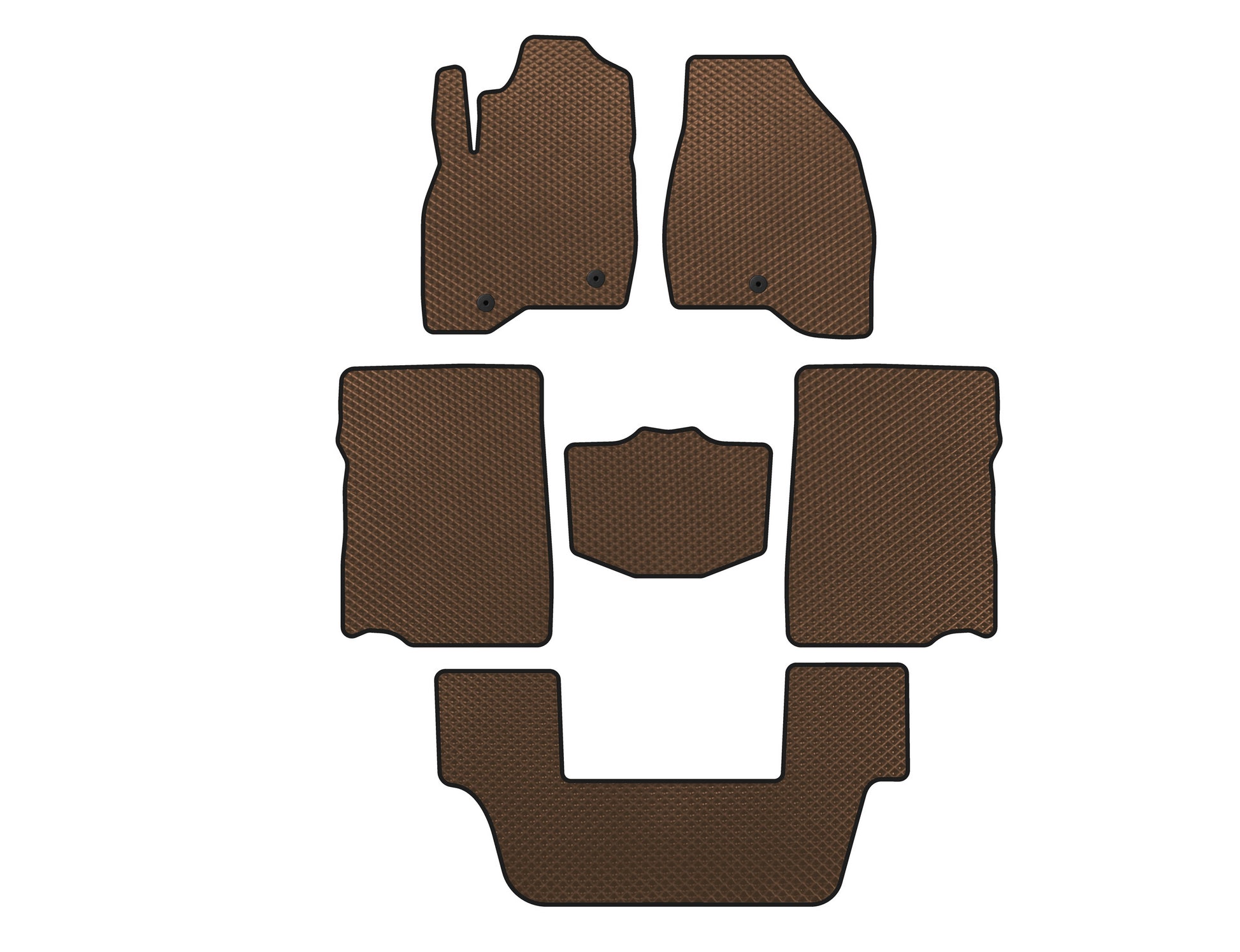 EVA Floor Mats (2017-2019, 3rd Row, 7-Seater, Brown) for Ford Explorer 2011-2019 - image 1