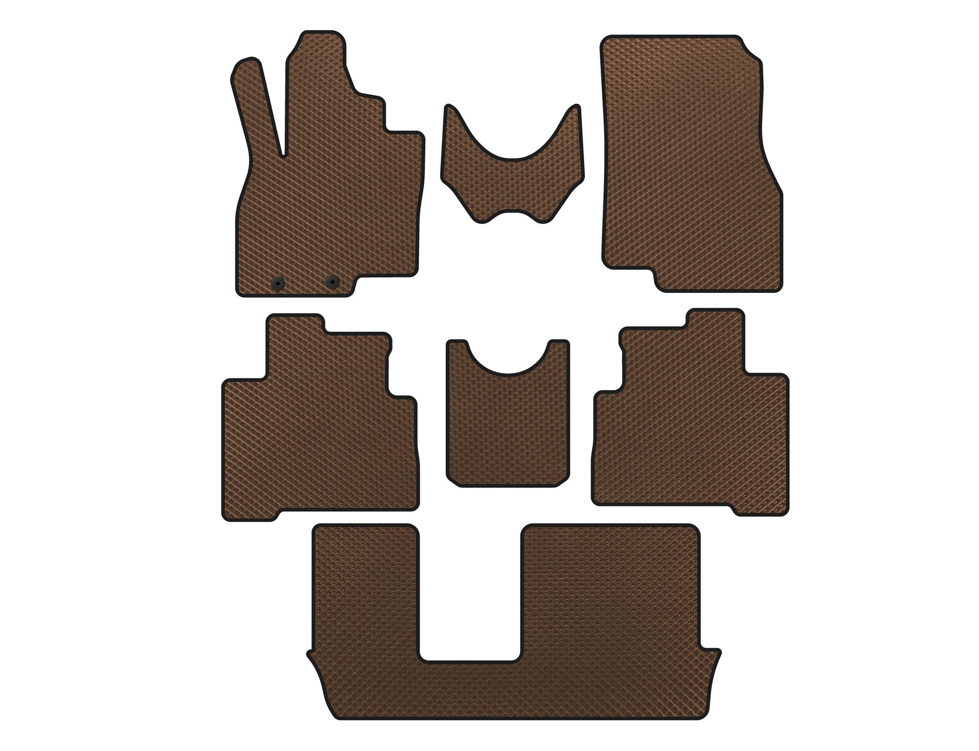 EVA Floor Mats (3 Rows, Brown) for Mitsubishi Grandis 2003-2011 - image 1