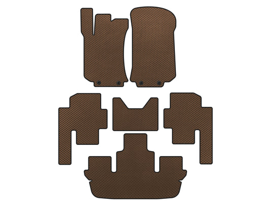 EVA Floor Mats (3 Rows, Brown) for Mercedes R-class W251 2005-2017 - image 1