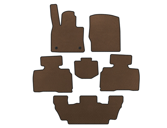 EVA Floor Mats (3 Rows, 7-Seater, Brown) for Ford Explorer 2019- - image 1