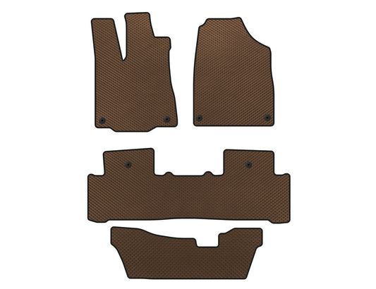 EVA Floor Mats (3 Rows, Brown) for Acura MDX 2013-2020 - image 1