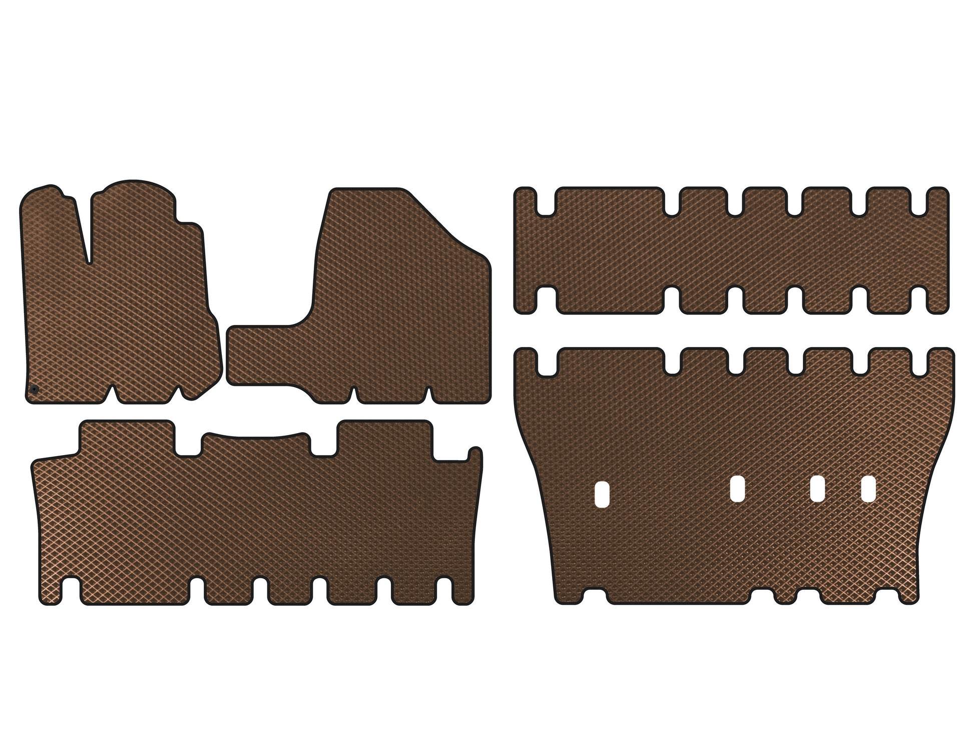 EVA Floor Mats (3 Rows, Brown) for Toyota Sienna 2003-2009 - image 1