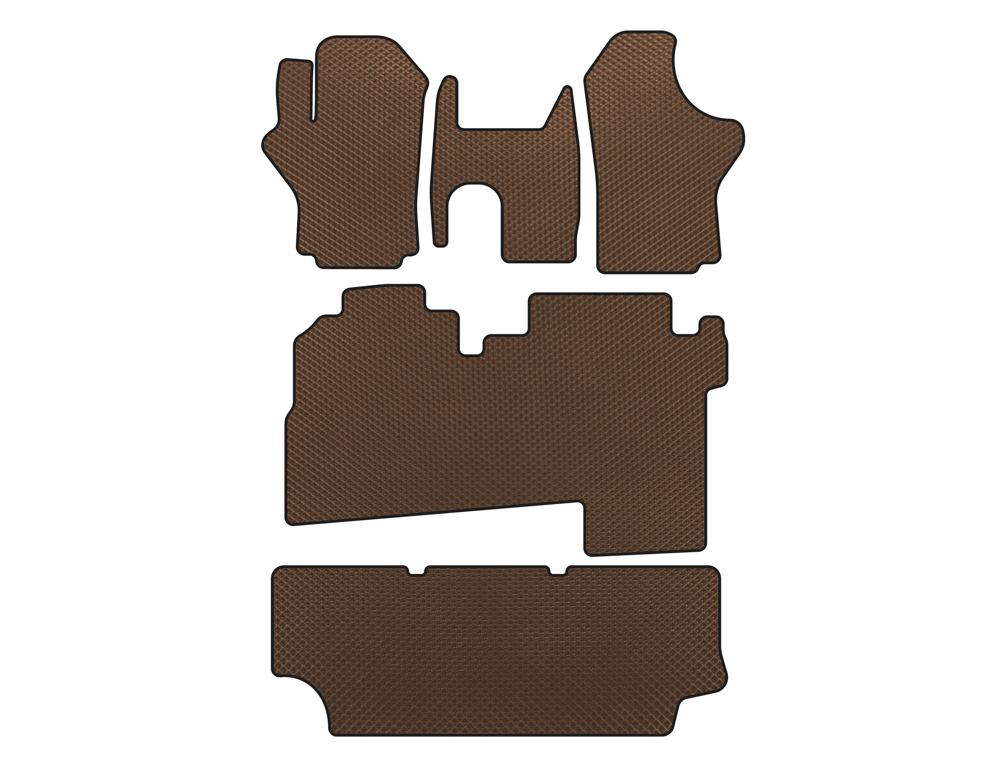 EVA Floor Mats (2004-2007, 3 Rows, 8-Seater, Brown) for Hyundai H200, H1, Starex 1998-2007 - image 1