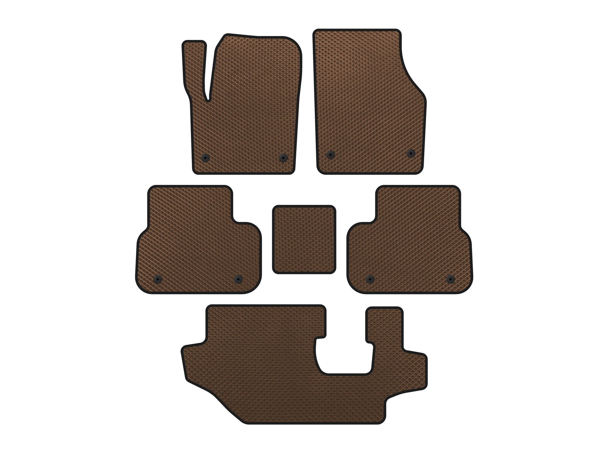 EVA Floor Mats (2014-2019, 3 Rows, Brown) for Land Rover Discovery Sport 2014- - image 1