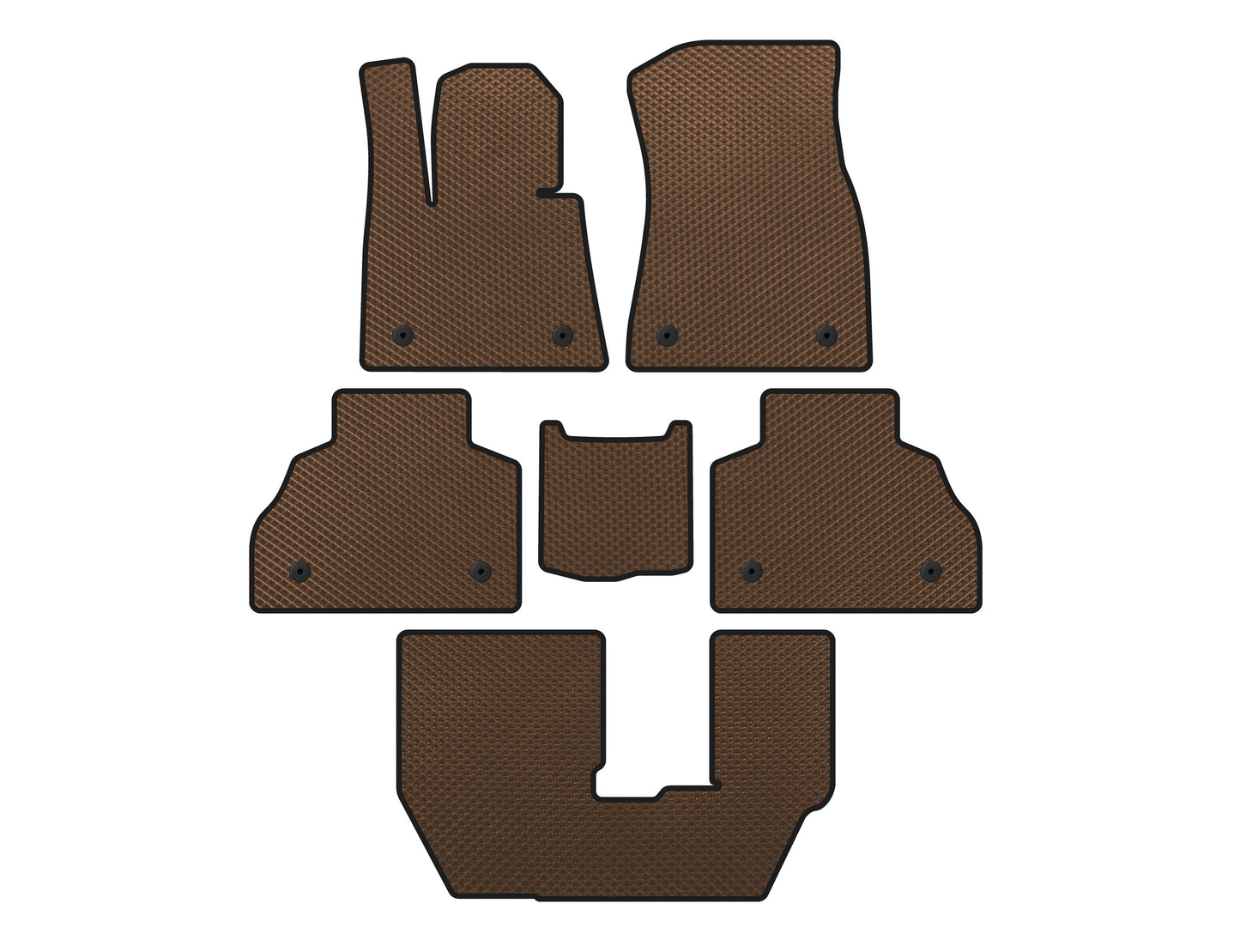 EVA Floor Mats (3 Rows, Brown) for BMW X7 G07 2019- - image 1