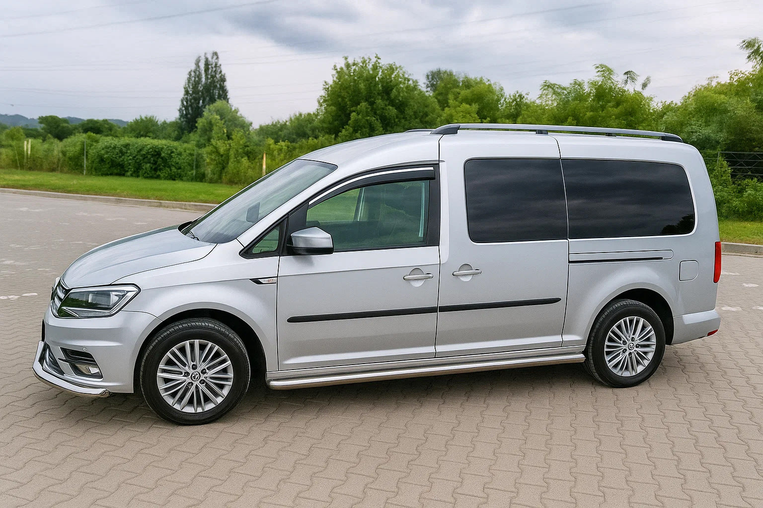 Window Deflectors with Chrome Trim Niken Luxury (2 pcs) for Volkswagen Caddy 2010-2015 - image 5