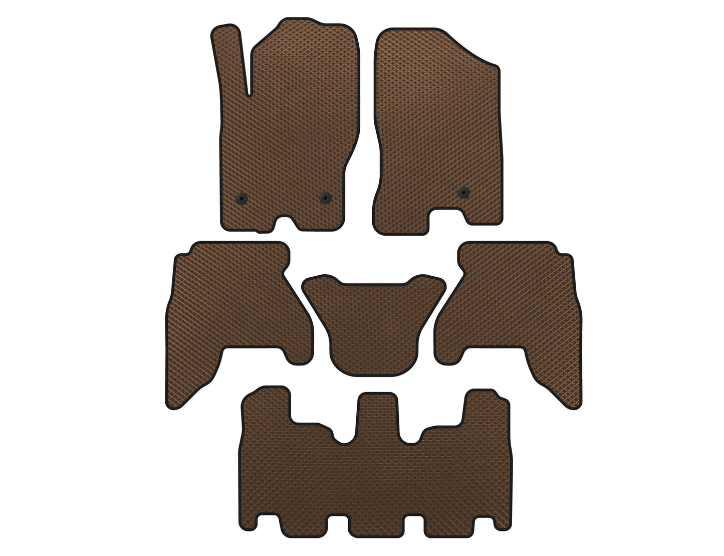 EVA Floor Mats (3 Rows, Brown) for Nissan Pathfinder R51 2005-2014 - image 1