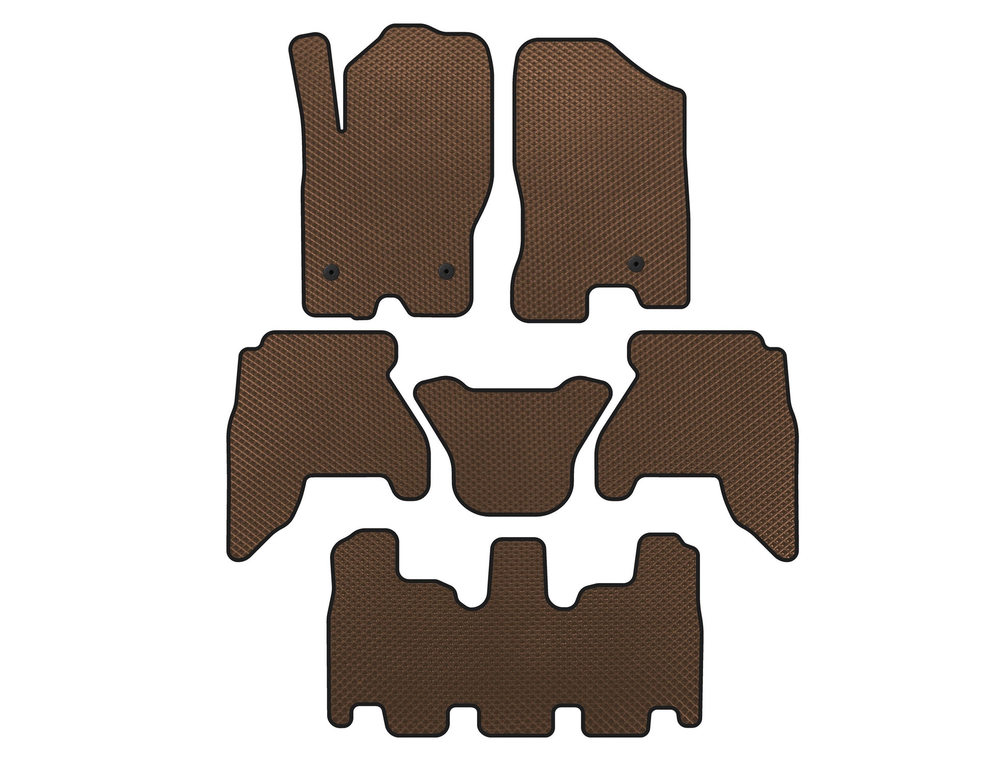EVA Floor Mats (3 Rows, Brown) for Nissan Pathfinder R51 2005-2014 - image 1