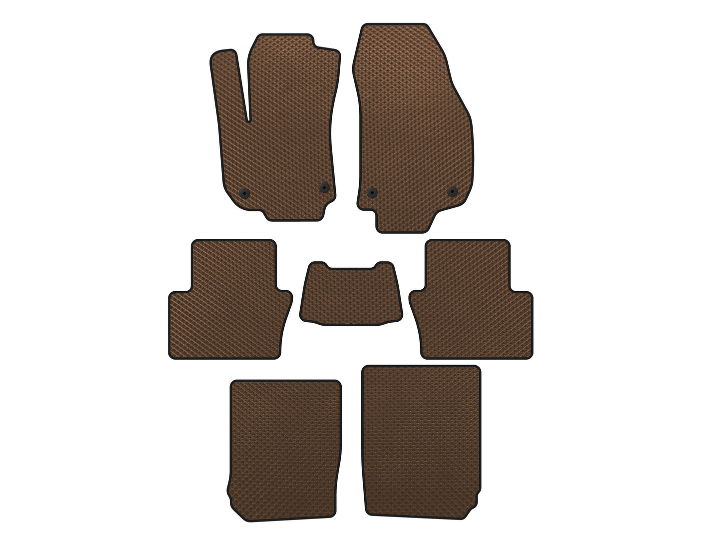 EVA Floor Mats (3 Rows, Brown) for Opel Zafira B 2005-2011 - image 1