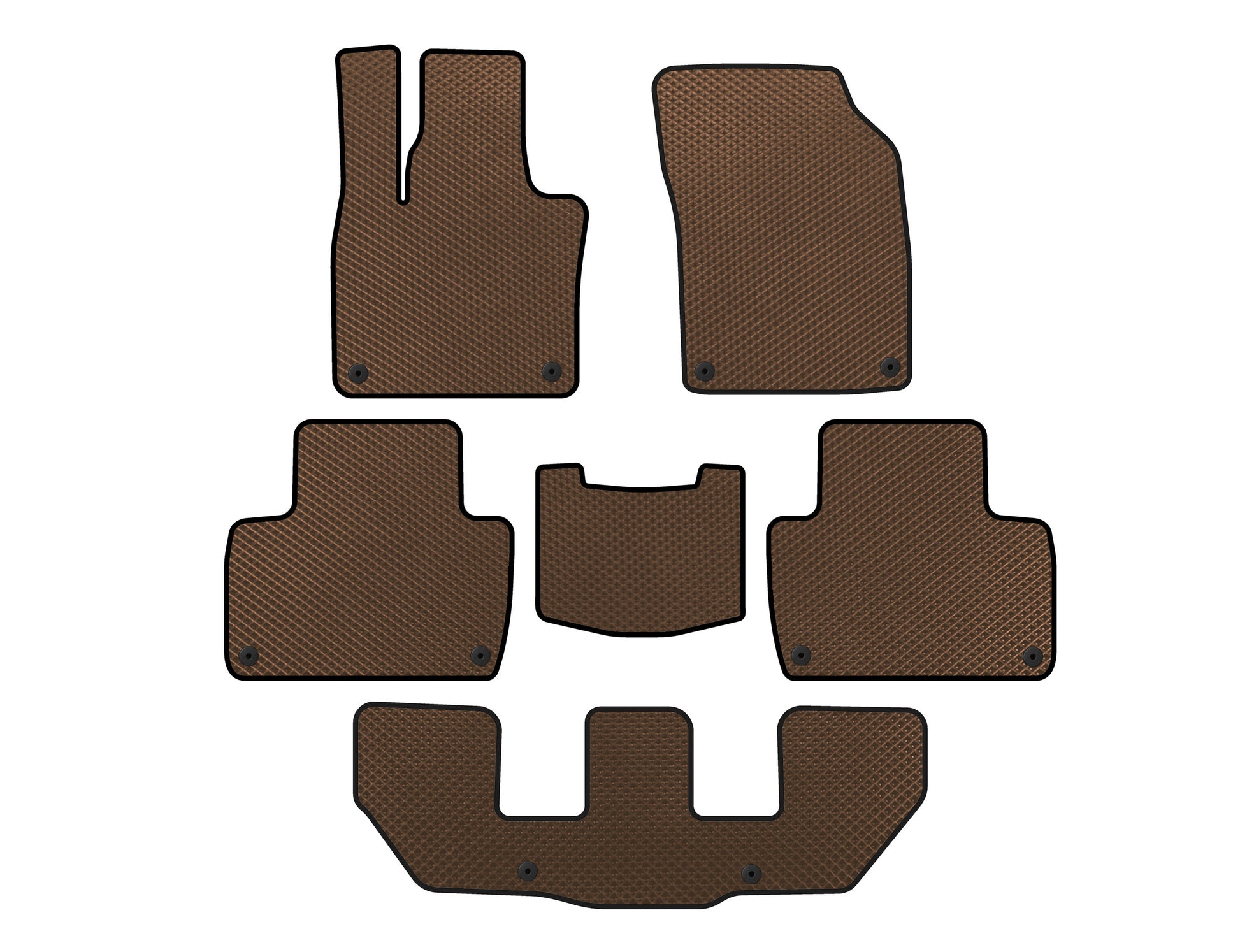 EVA Floor Mats (3 Rows, Brown) for Volvo XC90 2015- - image 1