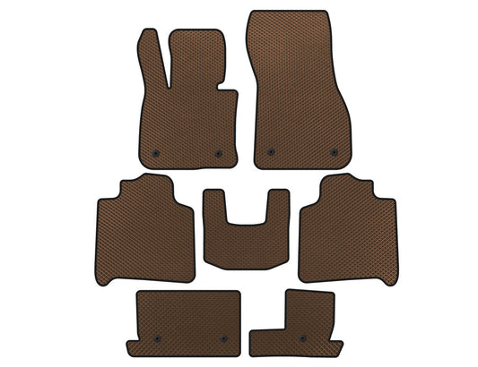 EVA Floor Mats (For F46, 3 Rows, Brown) for BMW 2 Series Active Tourer F45/F46 2014-2021 - image 1