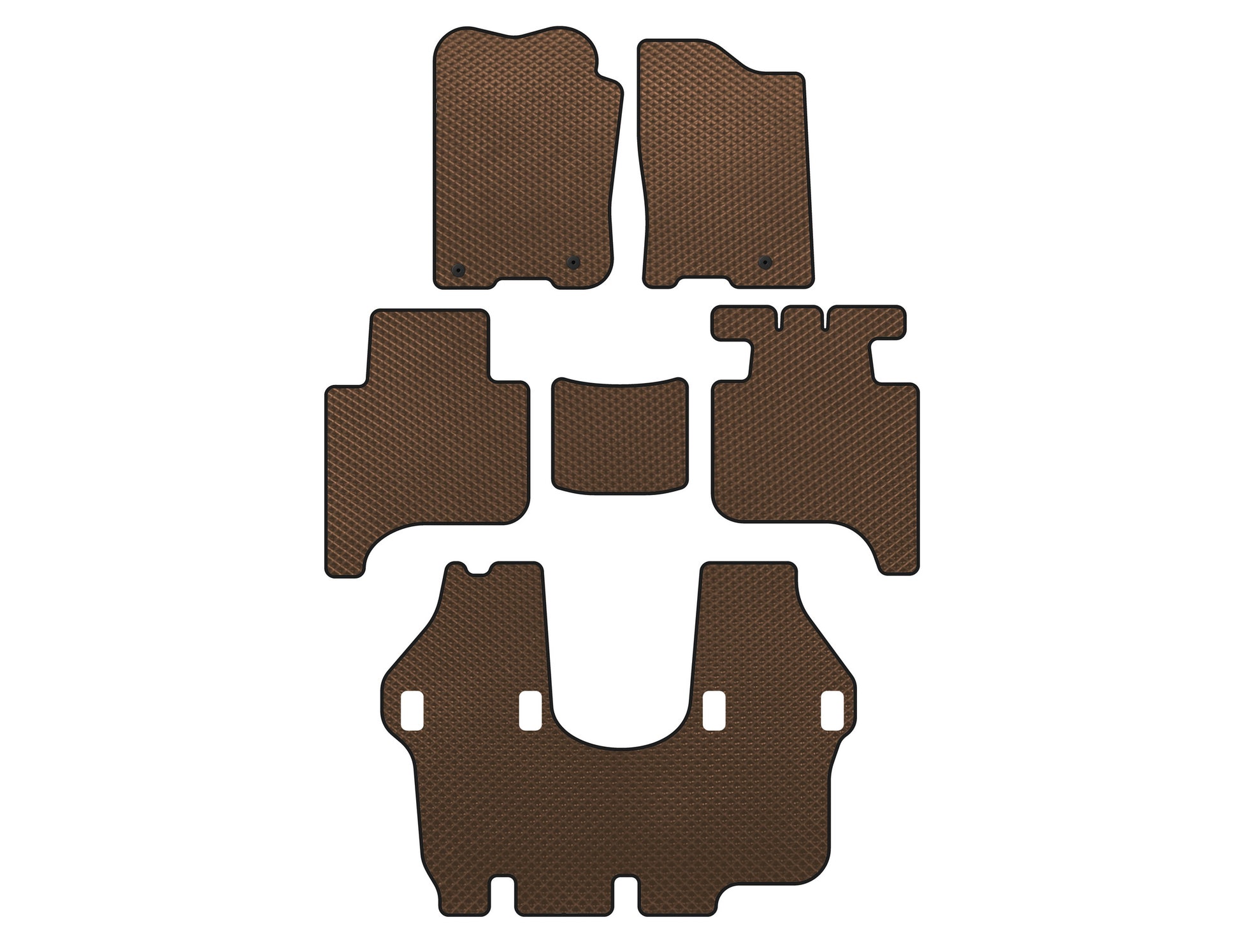 EVA Floor Mats (3 Rows, 2004-2008, Brown) for Infiniti QX56 2004-2010 - image 1