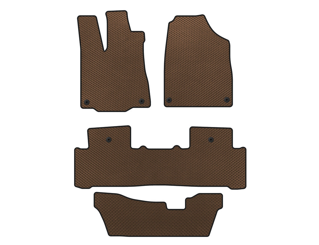 EVA Floor Mats (3 Rows, Brown) for Acura MDX 2013-2020 - image 1