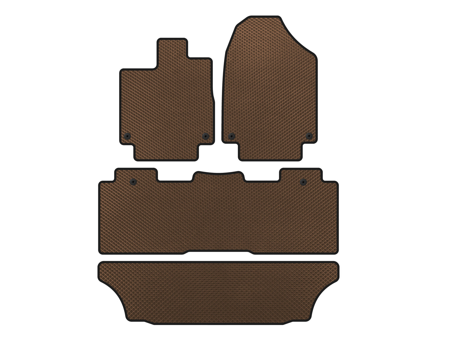 EVA Floor Mats (3 Rows, Brown) for Honda Odyssey 2017– - image 1
