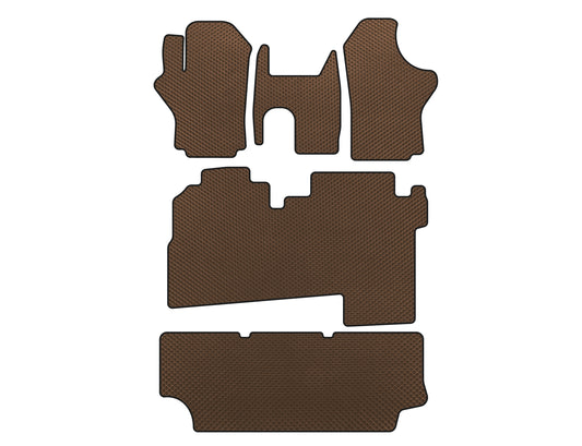 EVA floor mats (2004-2007, 3 rows, 8 seats, Brown) for Hyundai H200, H1, Starex 1998-2007 - image 1