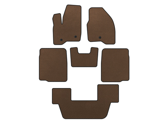 EVA Floor Mats (3 Rows, 2011-2015, Brown) for Ford Explorer 2011-2019 - image 1