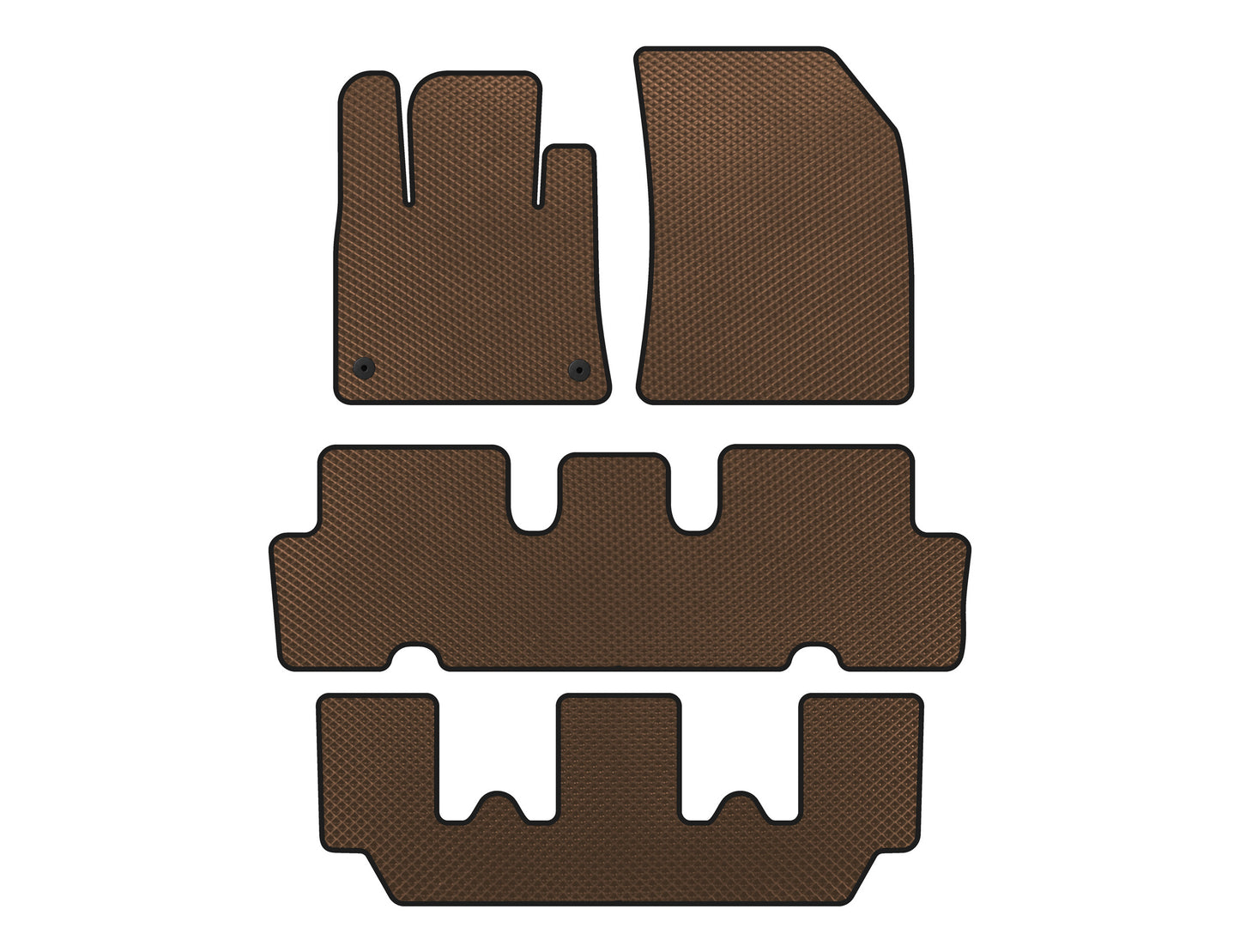 EVA Floor Mats (3 Rows, Brown) for Citroen C-4 Picasso 2013-2022 - image 1