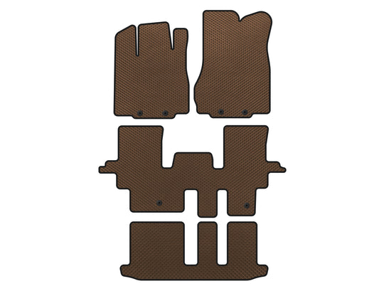 EVA Floor Mats (3 Rows, Brown) for Infiniti QX60 2016-2021 - image 1