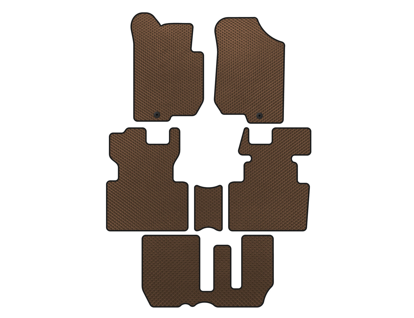 EVA Floor Mats (2006-2012, 3 Rows, 7-Seater, Brown) for Kia Carens 1999-2012 - image 1