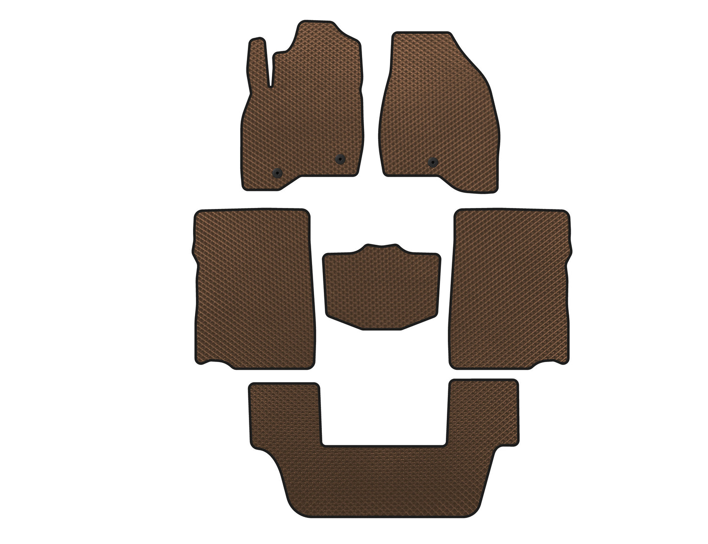 EVA floor mats (2017-2019, 3rd row, 7-seater, Brown) for Ford Explorer 2011-2019 - image 1