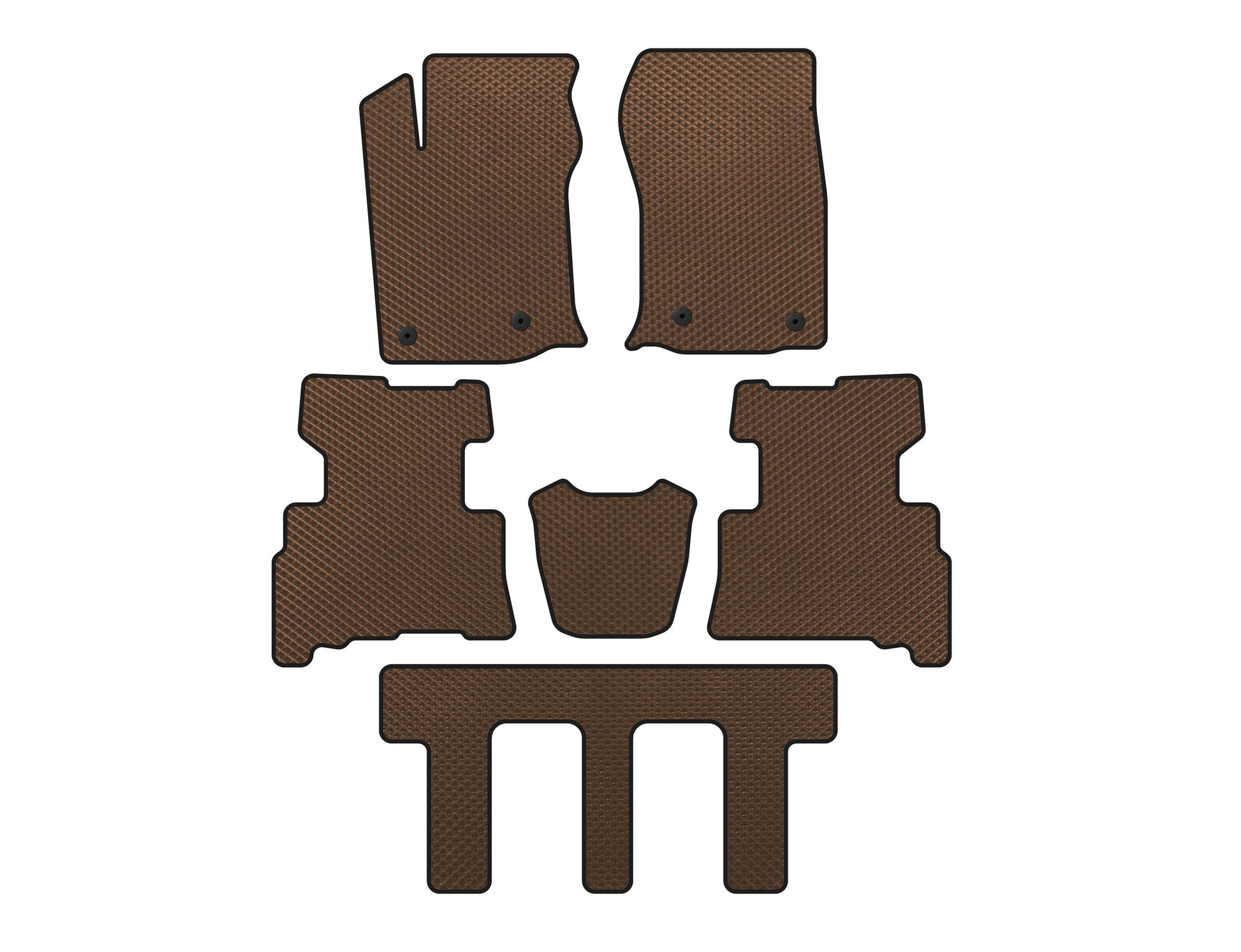 EVA Floor Mats (3 Rows, 2014-2024, 7-Seater, Brown) for Toyota 4Runner 2009-2024 - image 1