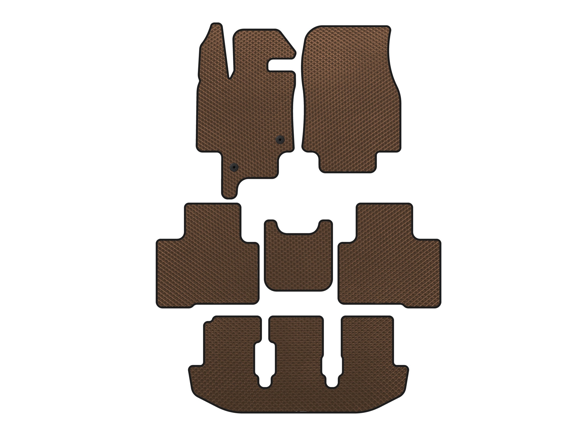 EVA Floor Mats (3 Rows, 7-Seater, Brown) for Toyota Highlander 2019- - image 1