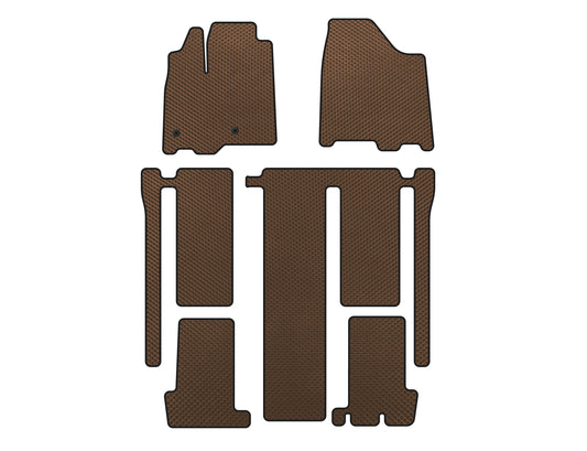 EVA Floor Mats (3 Rows, Brown) for Toyota Sienna 2010-2020 - image 1