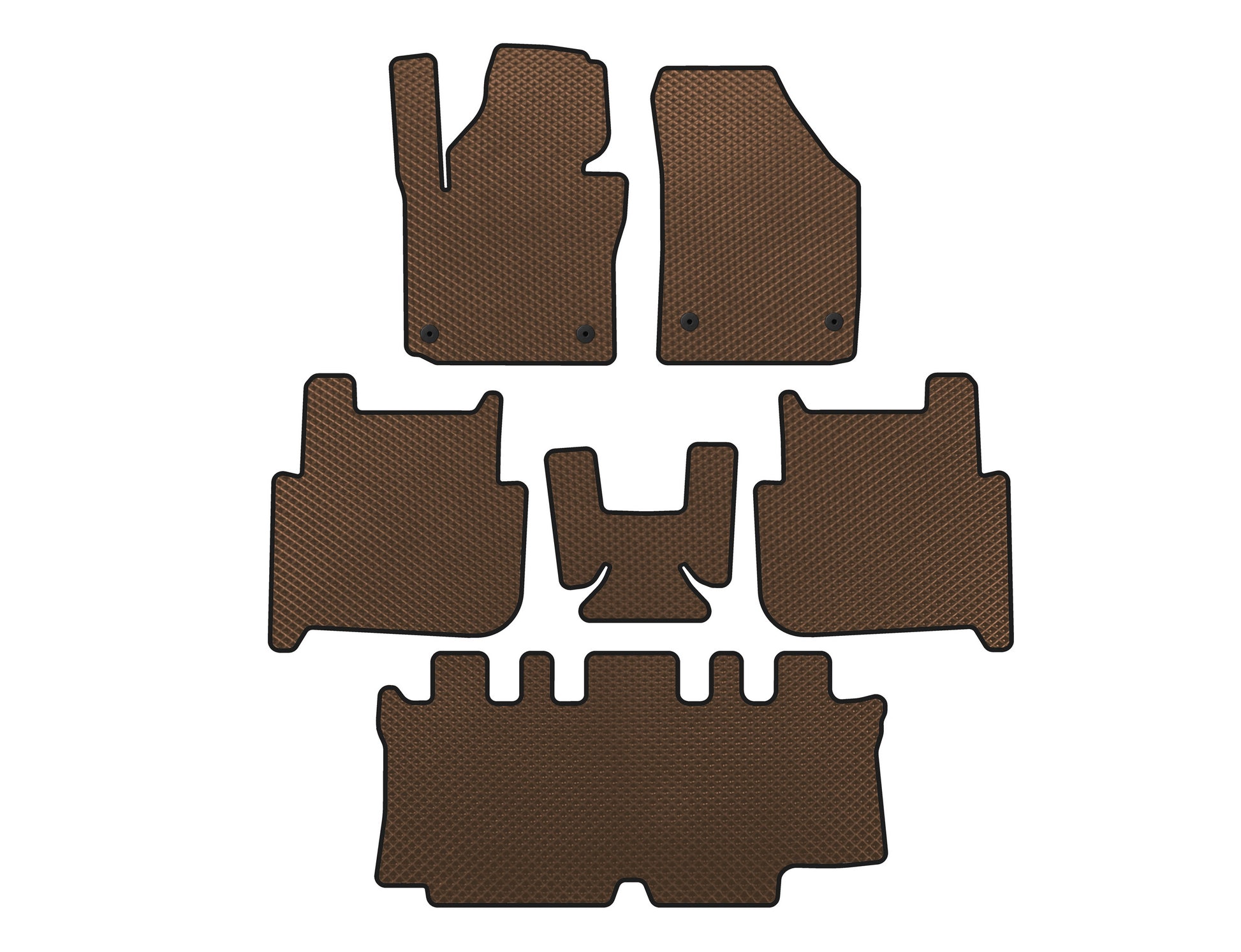 EVA Floor Mats (3 Rows, 2006-2010, 7-Seater, Brown) for Volkswagen Touran 2003-2010 - image 1