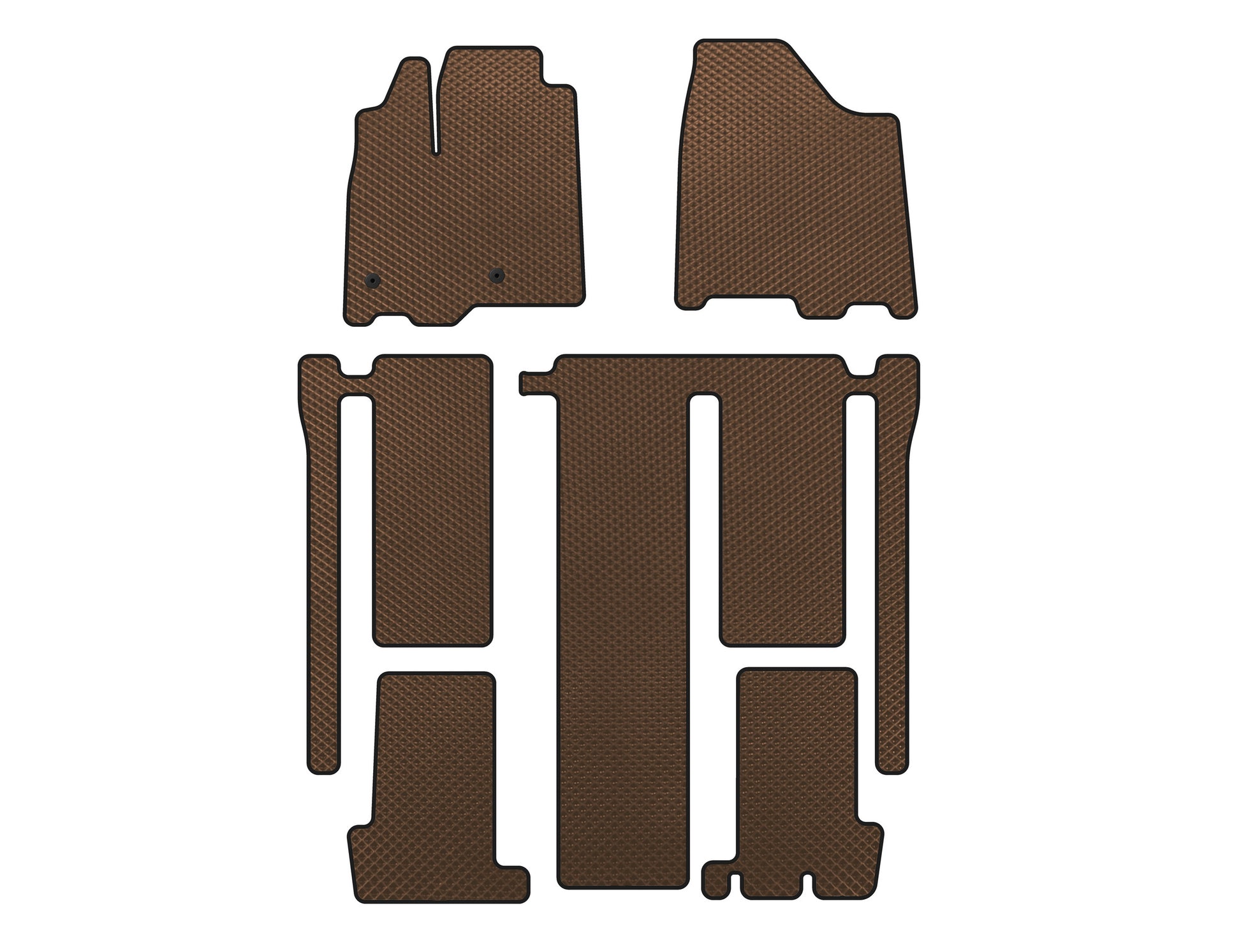 EVA Floor Mats (3 Rows, Brown) for Toyota Sienna 2010-2020 - image 1