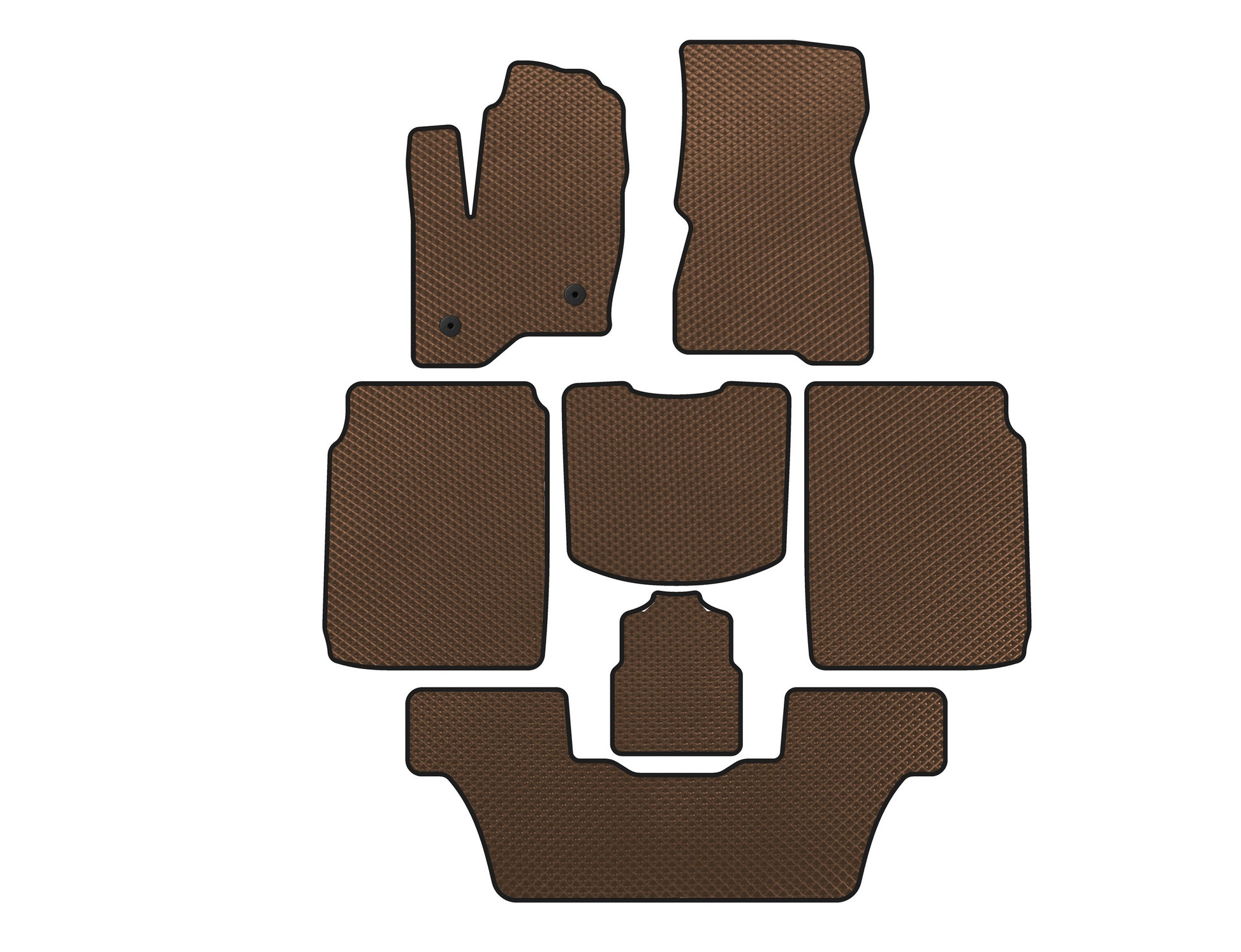 EVA Floor Mats (3 Rows, 2013-2019, Brown) for Ford Flex 2009-2019 - image 1