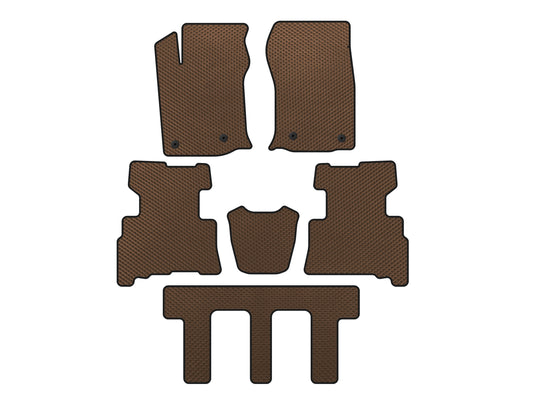 EVA Floor Mats (3 Rows, 2014-2024, 7-Seater, Brown) for Toyota 4Runner 2009-2024 - image 1