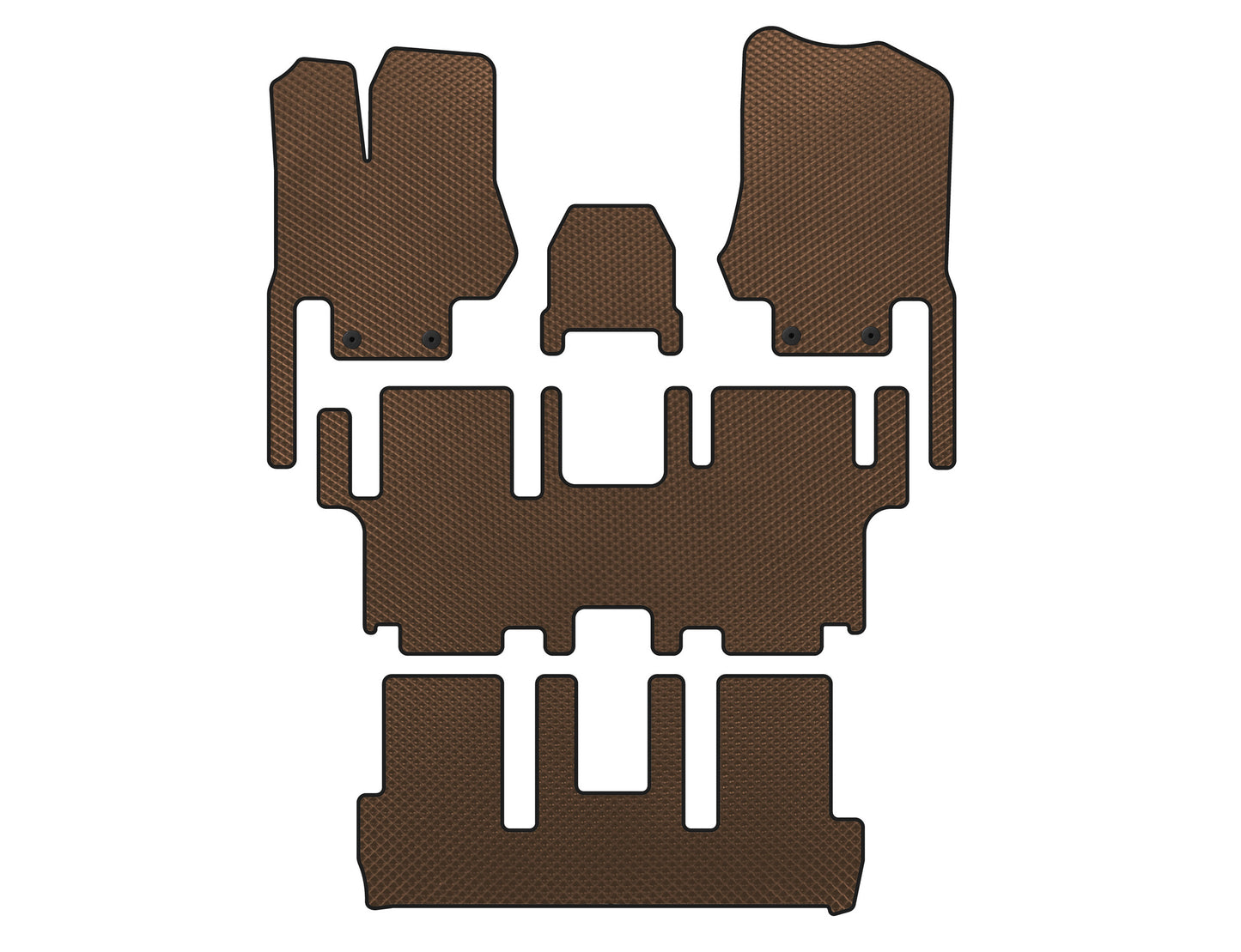 EVA Floor Mats (3 Rows, 7-Seater, Brown) for Nissan Quest 2011-2017 - image 1